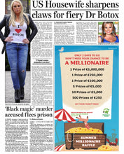 Load image into Gallery viewer, DANA WILKEY &amp; DR BOTOX ARGUE.  DAILY MAIL SHOWBIZ Dr BOTOX aka Dr Danielle Marr Collins is TV Host of UK version of “BOTCHED” called “50 Plastic Surgery Shockers”. Starring in Real Housewives Europe show and star of BIG BROTHER UK. Diary of a Botox Bitch! Medical Director of DermaFace MD skincare, CEO of AEROSPACE MD and LA DOLLA $KIN and Clinical Director of DermaFaceMD Clinics in MONACO and LOS ANGELES. 
