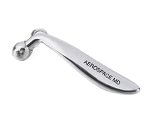Load image into Gallery viewer, AEROSPACE MD SKINCARE MEDIUM SILVER FACE ROLLER. AEROSPACE MD SKINCARE TOOLS is a collaboration with DERMAFACE MD skincare. Designed by DERMAFACE MD clinical director DR DANIELLE MARR COLLINS. Facial rollers are used to massage the face, help deliver skincare products to the skin and should be used in upward motion for best anti aging affect when used with best hyaluronic serum and best triple peptide eye cream.
